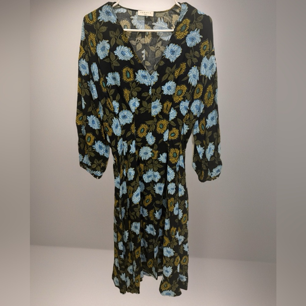 Sandro Black Floral Dress